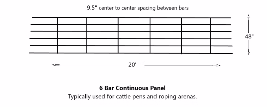 "High-quality tough bar fence designed for livestock fencing, showcasing 6 bar fences ideal for cattle pens. Durable continuous fence panels ensure safety and security for your animals."